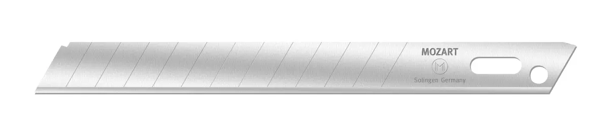 Abbrechklingen 9 mm mit Langloch, aus Kohlenstoffstahl Abbrechklingen 9 mm mit Langloch, aus Kohlenstoffstahl
