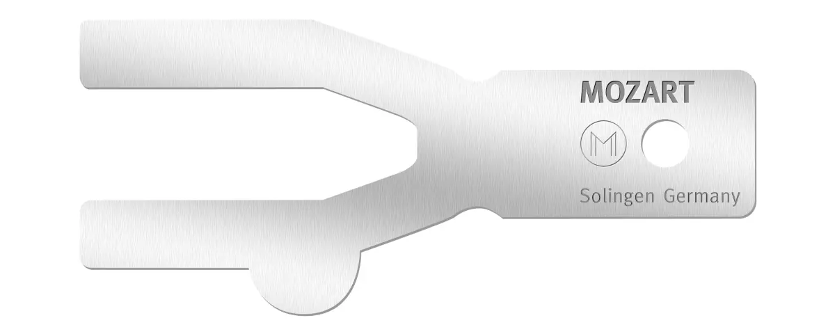 Distanzgabel für Original Mozart Abstoßmesser und Mozart SpeedTrimmer (0,50 mm) Distanzgabel für Original Mozart Abstoßmesser und Mozart SpeedTrimmer (0,50 mm)