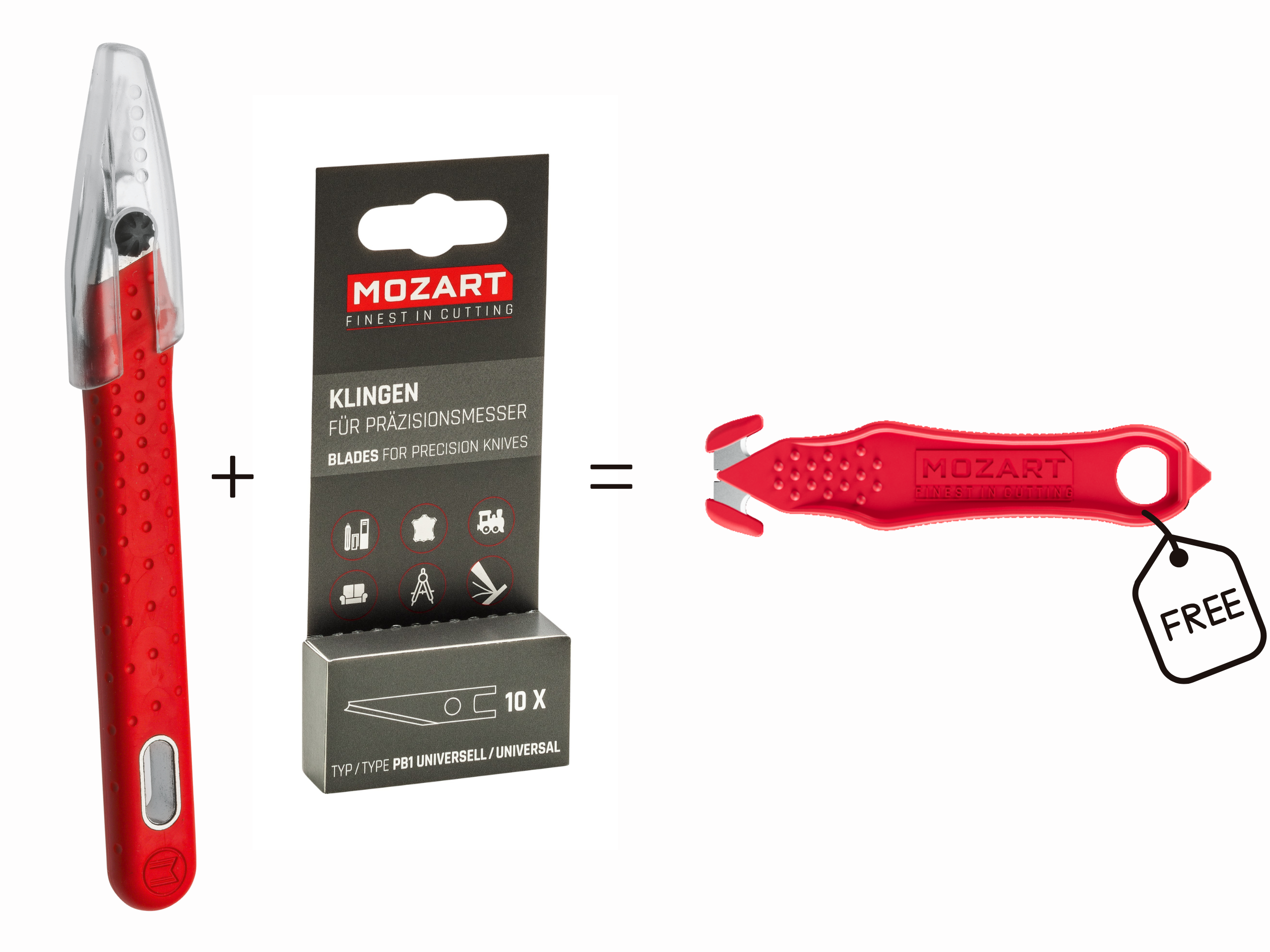 MOZART-Bundle 2 (Präzisionsmesser P1T + 10 Klingen + U-Cut gratis)